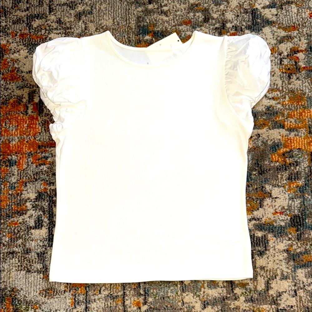 White Puff Sleeve Top